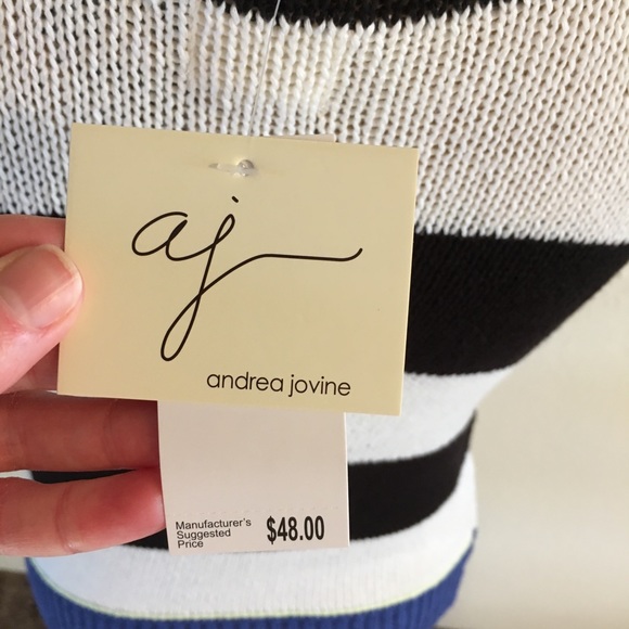 Colorblock Soft Sweater Tank Blue White Black - Picture 6 of 8